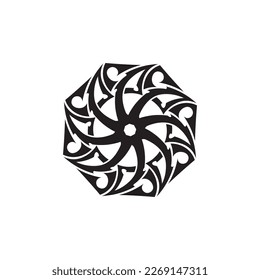ícono de diseño del logo del vector tribal negro y tribal de señas