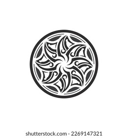 black tribal vector logo design icon and sign tribal