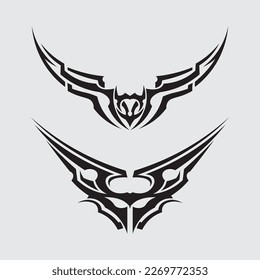 black tribal vector logo design icon and sign tribal