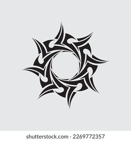 black tribal vector logo design icon and sign tribal