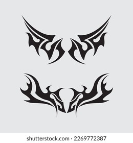 black tribal vector logo design icon and sign tribal