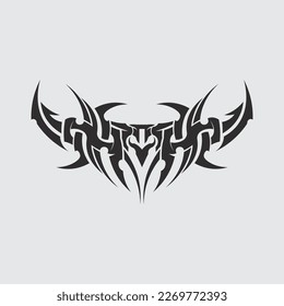 black tribal vector logo design icon and sign tribal