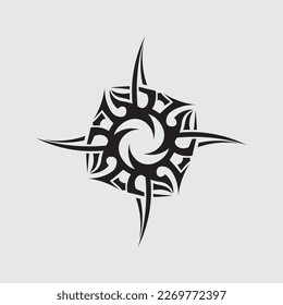 black tribal vector logo design icon and sign tribal