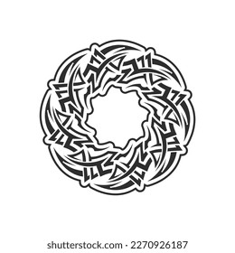 black tribal vector logo design icon and sign tribal