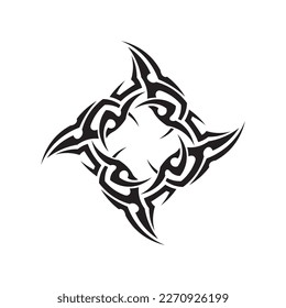 ícono de diseño del logo del vector tribal negro y tribal de señas