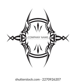 ícono de diseño del logo del vector tribal negro y tribal de señas
