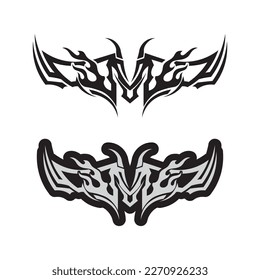 ícono de diseño del logo del vector tribal negro y tribal de señas