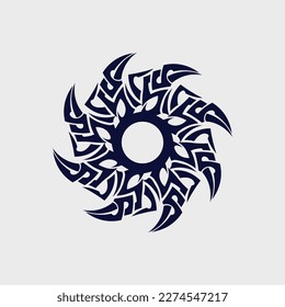 black tribal vector logo design icon and sign tribal