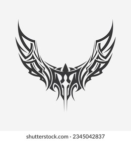 ícono de diseño del logo del vector tribal negro y tribal de señas