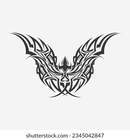 ícono de diseño del logo del vector tribal negro y tribal de señas