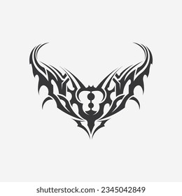 black tribal vector logo design icon and sign tribal