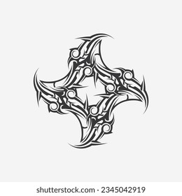 ícono de diseño del logo del vector tribal negro y tribal de señas