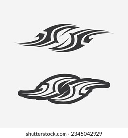 black tribal vector logo design icon and sign tribal