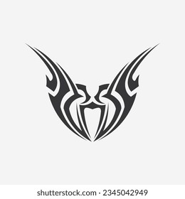 black tribal vector logo design icon and sign tribal