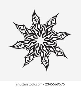 black tribal vector logo design icon and sign tribal