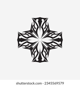 black tribal vector logo design icon and sign tribal