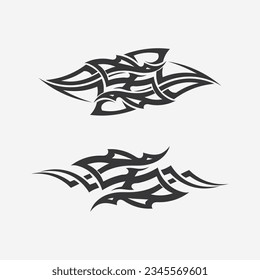 black tribal vector logo design icon and sign tribal