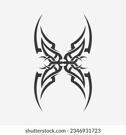 ícono de diseño del logo del vector tribal negro y tribal de señas