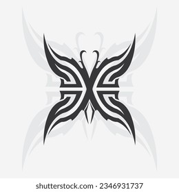 black tribal vector logo design icon and sign tribal