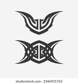 black tribal vector logo design icon and sign tribal