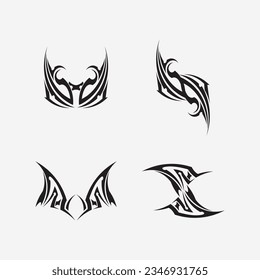 ícono de diseño del logo del vector tribal negro y tribal de señas