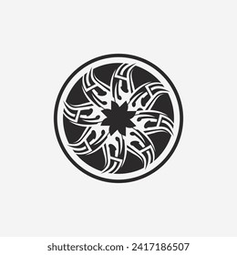 black tribal vector logo design icon and sign tribal