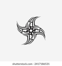 black tribal vector logo design icon and sign tribal