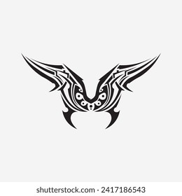 black tribal vector logo design icon and sign tribal