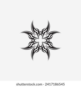 black tribal vector logo design icon and sign tribal