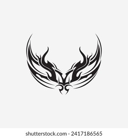 black tribal vector logo design icon and sign tribal