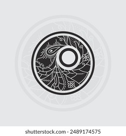 black tribal vector logo design icon and sign tribal
