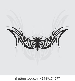 Schwarzes Tribal Vektorgrafik Logo Design Icon und Zeichen Tribal