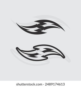 black tribal vector logo design icon and sign tribal