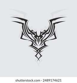 black tribal vector logo design icon and sign tribal