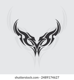 black tribal vector logo design icon and sign tribal