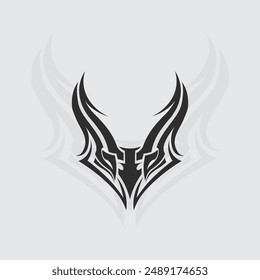 black tribal vector logo design icon and sign tribal