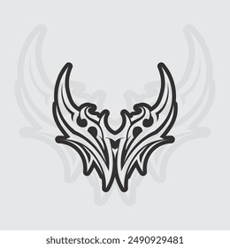 black tribal vector logo design icon and sign tribal