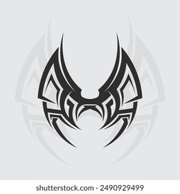 Schwarzes Tribal Vektorgrafik Logo Design Icon und Zeichen Tribal