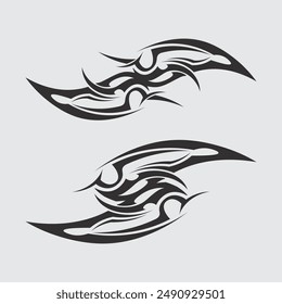 black tribal vector logo design icon and sign tribal
