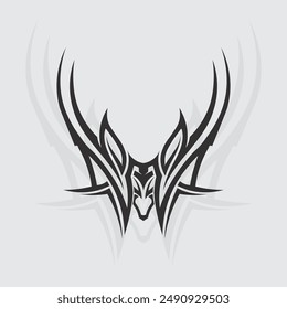 black tribal vector logo design icon and sign tribal