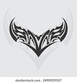 black tribal vector logo design icon and sign tribal
