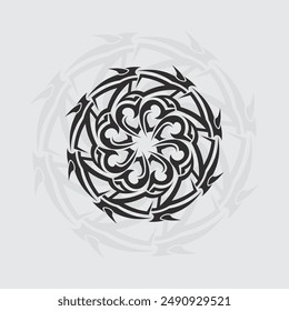 black tribal vector logo design icon and sign tribal