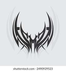 black tribal vector logo design icon and sign tribal