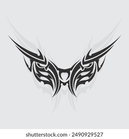black tribal vector logo design icon and sign tribal