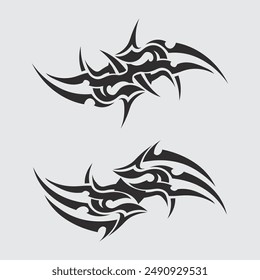 black tribal vector logo design icon and sign tribal