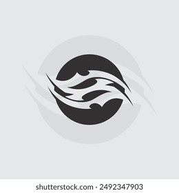 black tribal vector logo design icon and sign tribal
