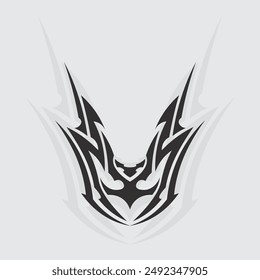 black tribal vector logo design icon and sign tribal