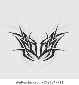 black tribal vector logo design icon and sign tribal
