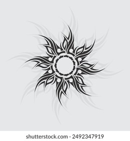 Vector tribal negro diseño de logotipo icono y signo tribal