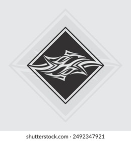 Vector tribal negro diseño de logotipo icono y signo tribal